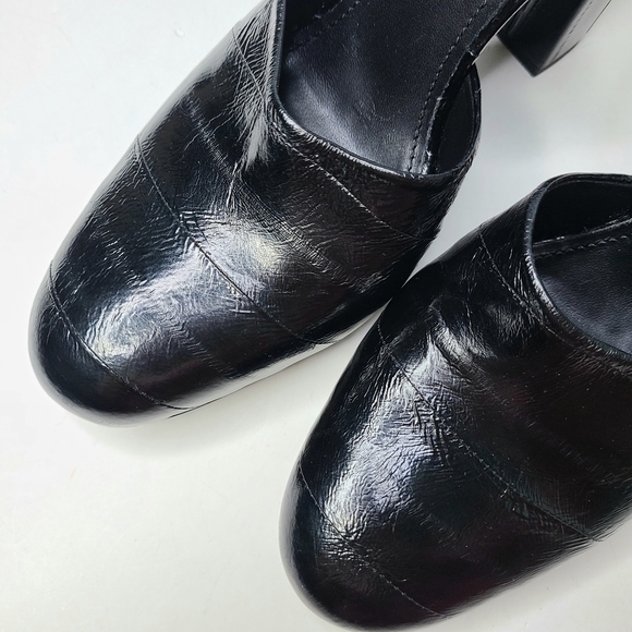 Jil Sander Runway Black Heeled Mule Ankle Strap Shoes - Picture 7 of 14